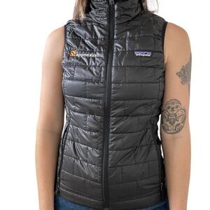 Patagonia Womens Black Puffer Full Zip Hiking Full Zip Lightweight Vest Sz XS